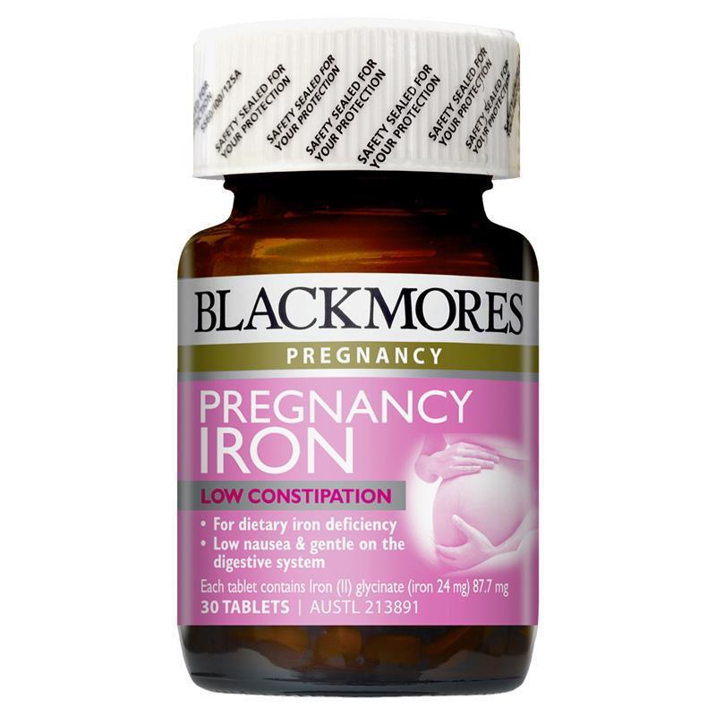 Viên Sắt Cho Bà Bầu Blackmores Pregnancy Iron 30 viên xách tay Úc(có bill Úc)