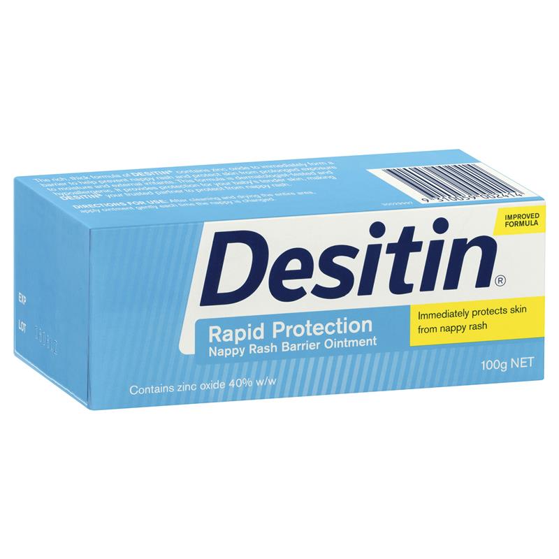 Kem trị hâm tả Desitin Rapid Protection Nappy Rash Barrier Ointment 100g xách tay ÚC