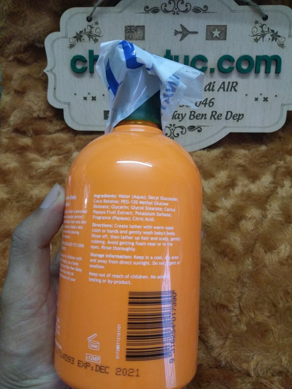 Dầu gội và sữa tắm cho bé Paw Paw 500ml xách tay ÚC - Hình ảnh 4