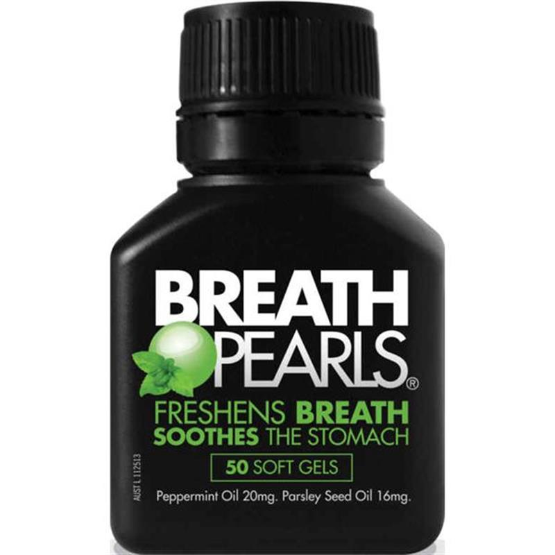 Viên Uống Thơm Miệng Breath Pearls 50 Viên – Loại Bỏ Mùi Hôi, Hơi Thở Thơm Mát - Chính Hãng Úc